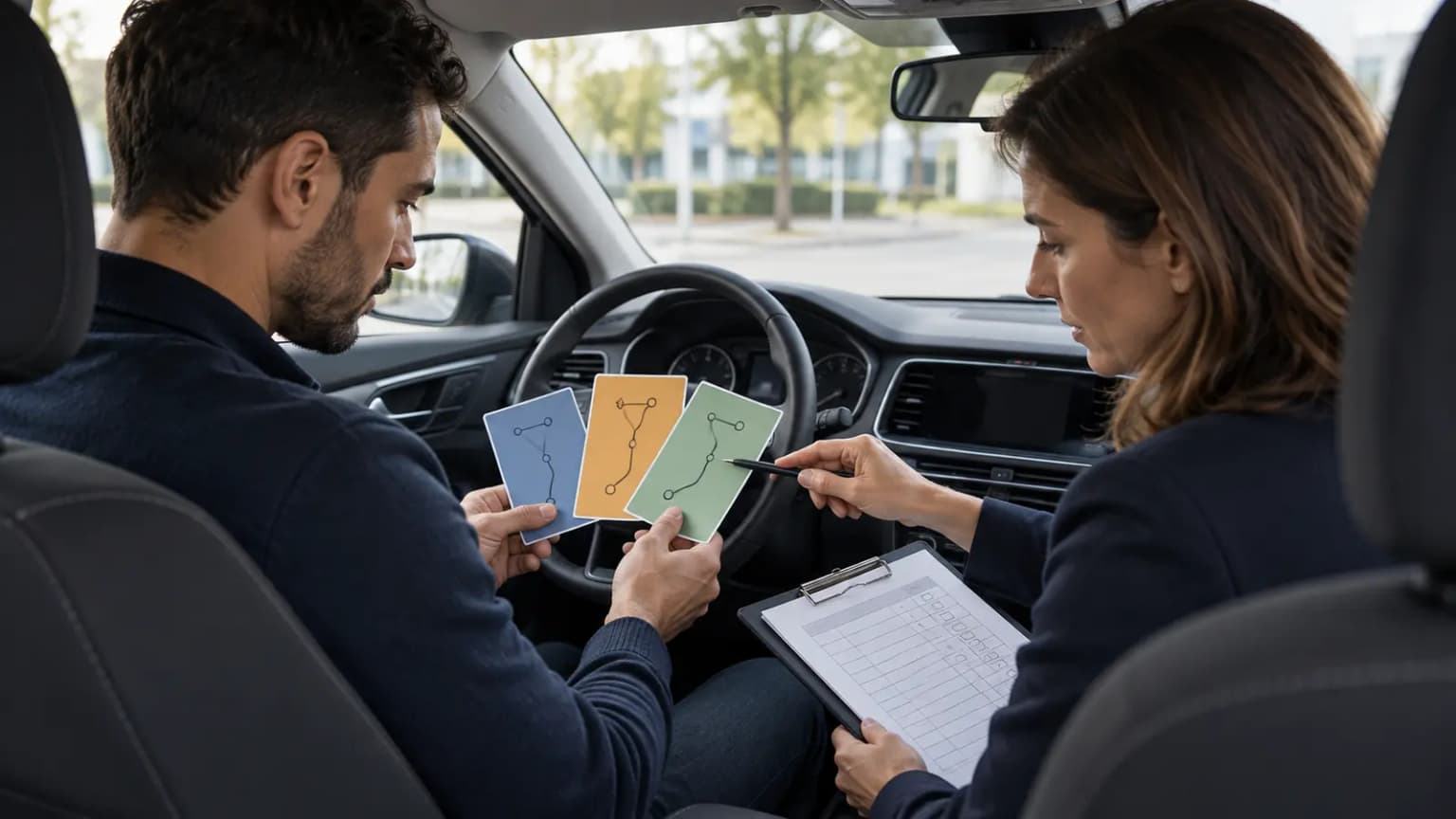 Illustration de l’article : Examen pratique VTC : concevoir trois parcours blancs et un débrief utile